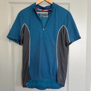 Novara Men's Blue and Grey Cycling Jersey 1/2 Zip - XL